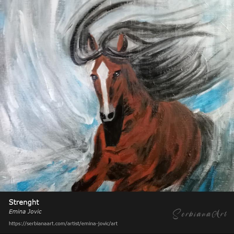 Strenght, Acrylic/Panel, Emina Jovic