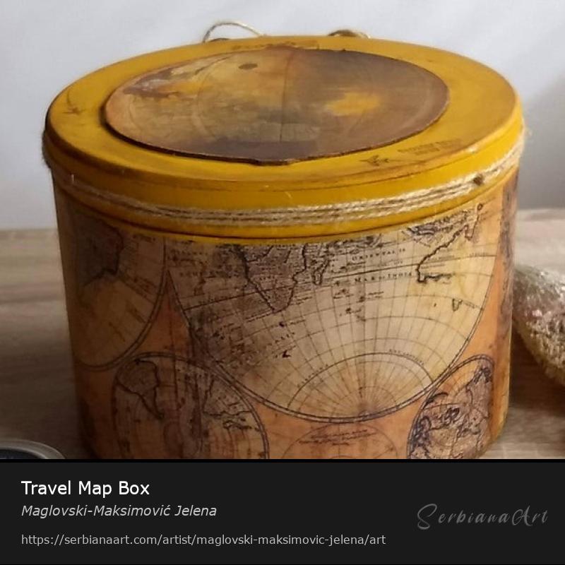 Travel Map Box, Home decor/Cardboard, Maglovski-Maksimović Jelena