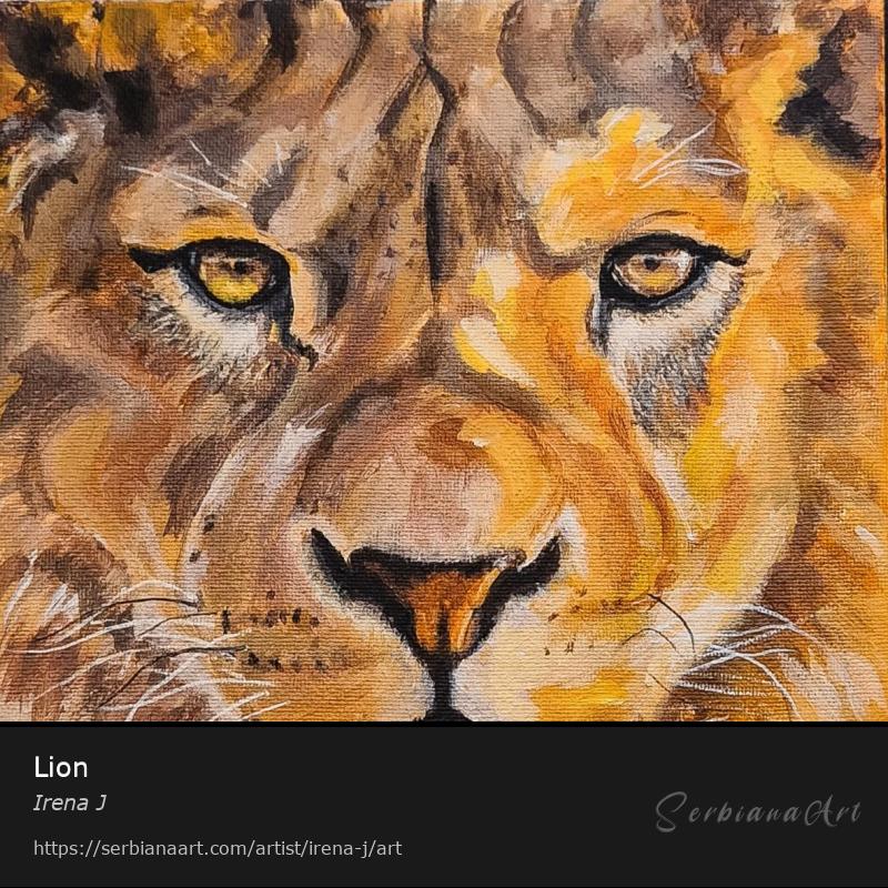 Lion, Acrylic/Canvas, Irena J