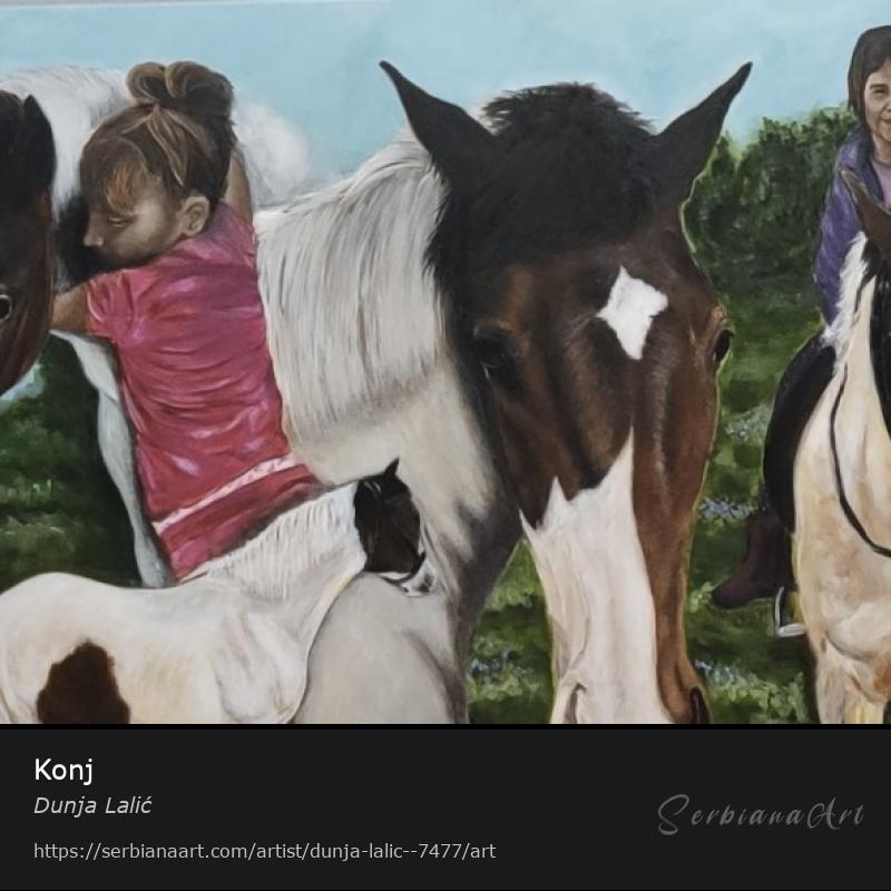 Konj, Tempera/Wood, Dunja Lalić