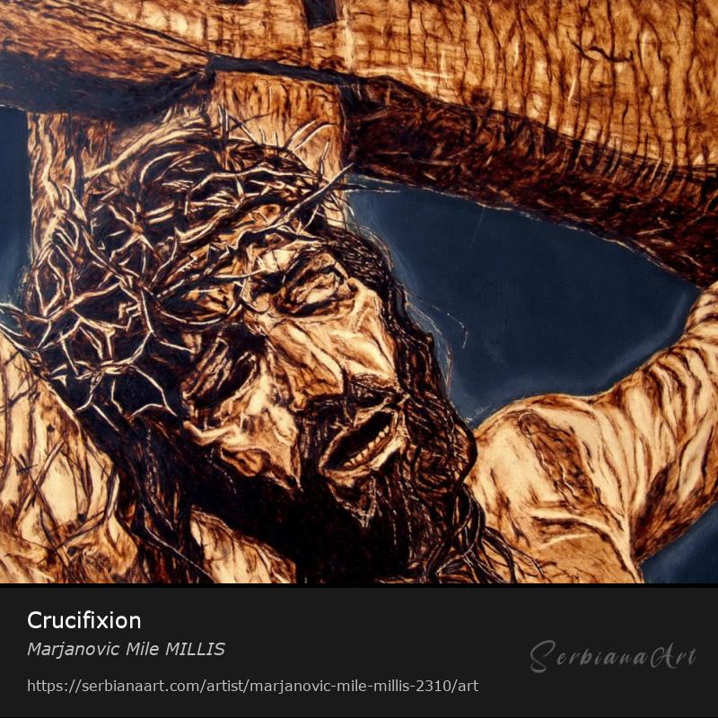 Crucifixion, Mixed Media/Panel, Marjanovic Mile MILLIS