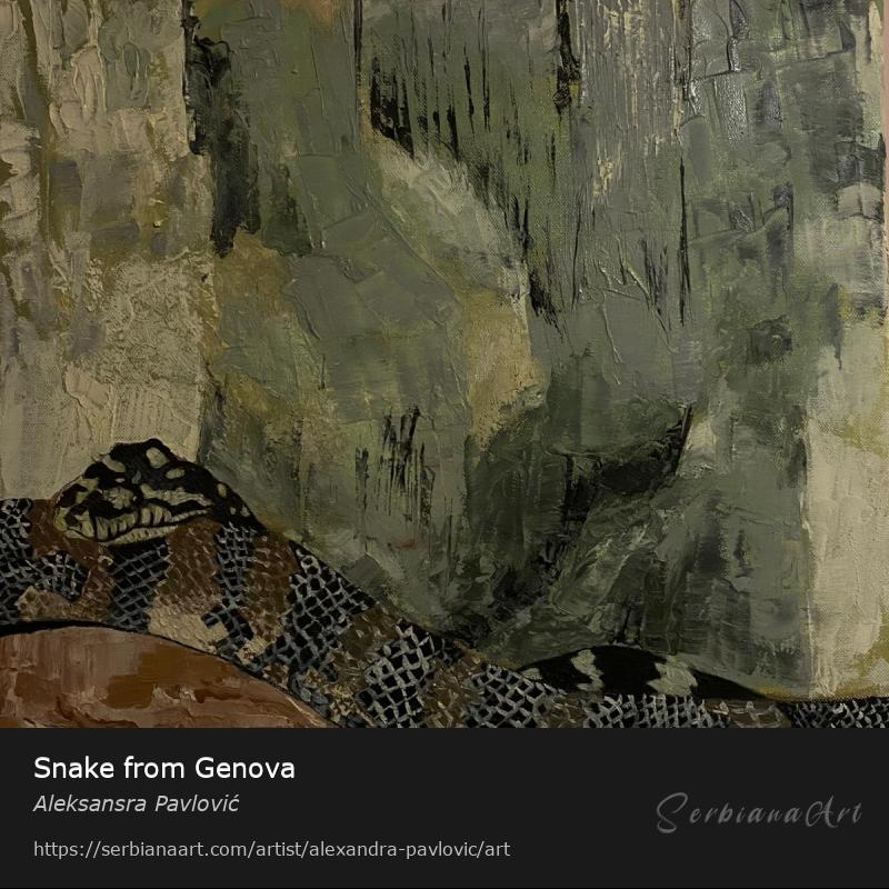 Snake from Genova, Oil/Canvas, Aleksansra Pavlović