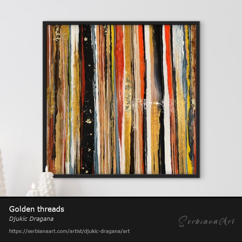 Golden threads, Acrylic/Canvas, Djukic Dragana