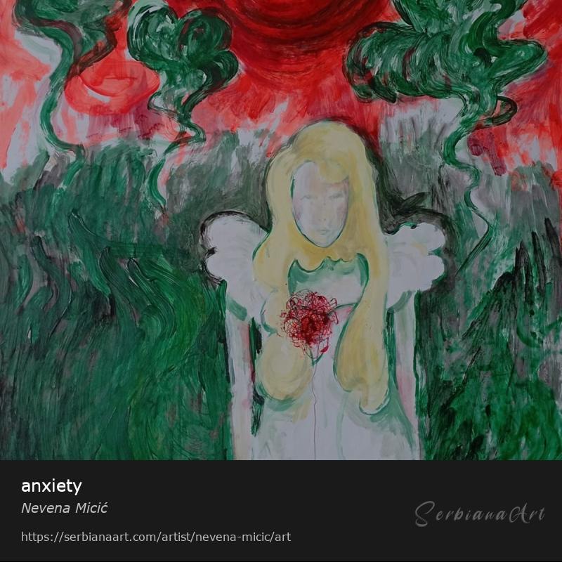 anxiety, Acrylic/Paper, Nevena Micić