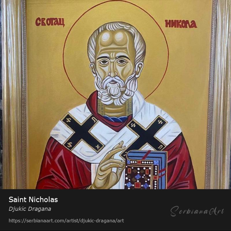 Saint Nicholas, Oil/Canvas, Djukic Dragana