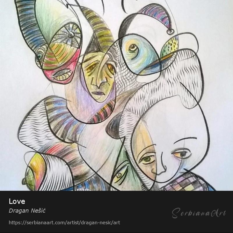 Love, Mixed Media/Cardboard, Dragan Nešić