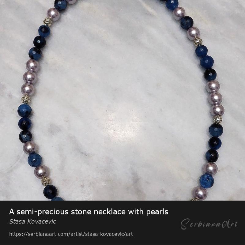 A semi-precious stone necklace with pearls, Jewelry/Mixed, Stasa Kovacevic