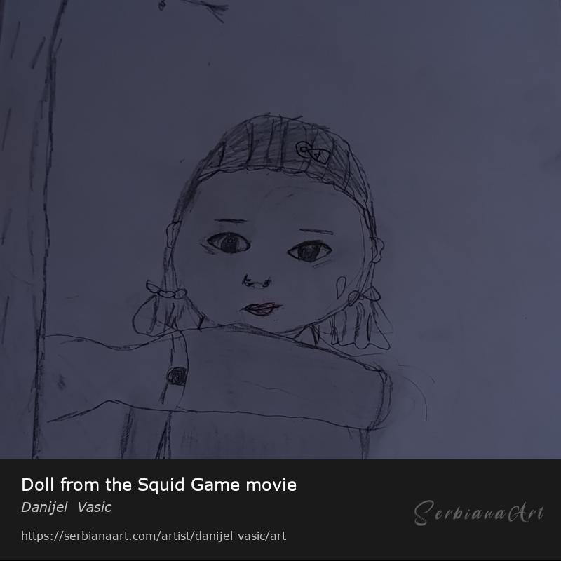 Doll from the Squid Game movie, Pencil/Paper, Danijel  Vasic