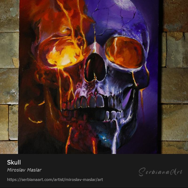 Skull, Acrylic/Canvas, Miroslav Maslar