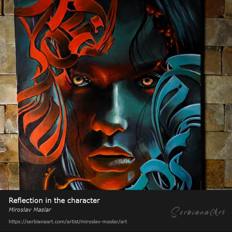 Reflection in the character, Acrylic/Canvas, Miroslav Maslar