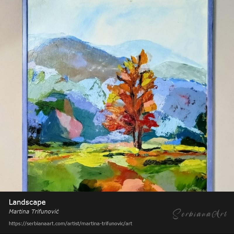 Landscape, Acrylic/Canvas, Martina Trifunović