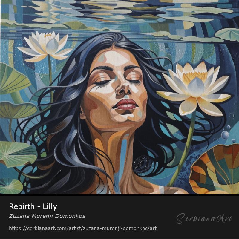 Rebirth - Lilly, Acrylic/Canvas, Zuzana Murenji Domonkos