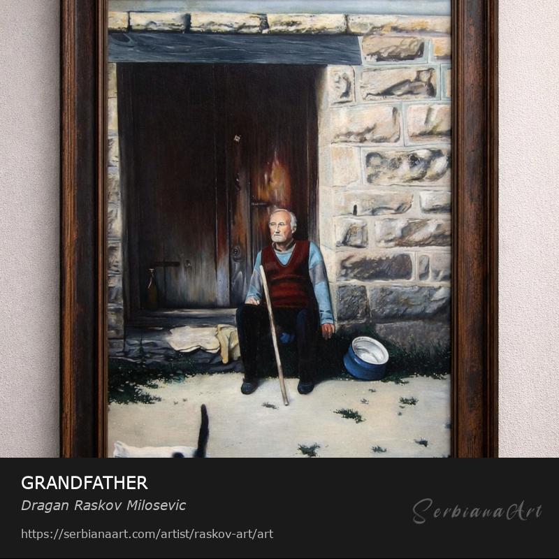 GRANDFATHER, Oil/Canvas, Dragan Raskov Milosevic