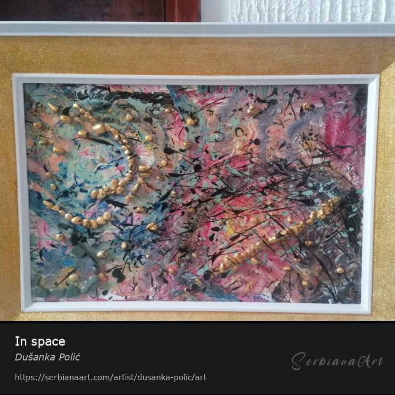 In space, Mixed Media/Cardboard, Dušanka Polić