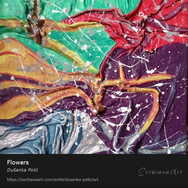 Flowers, Mixed Media/Gypsum, Dušanka Polić