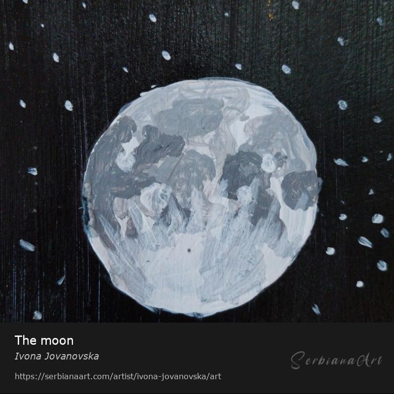 The moon, Acrylic/Paper, Ivona Jovanovska