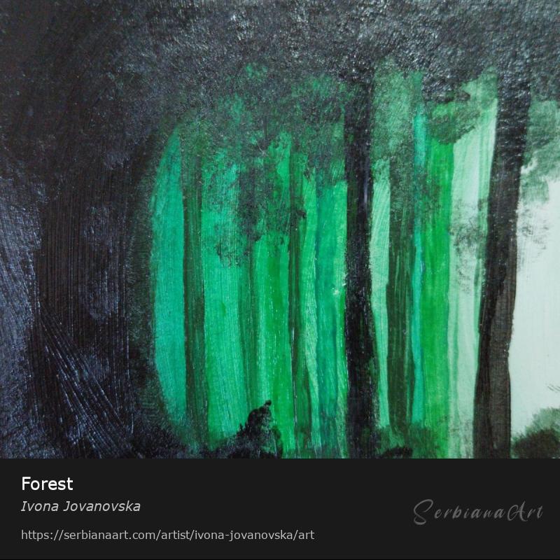 Forest, Acrylic/Paper, Ivona Jovanovska