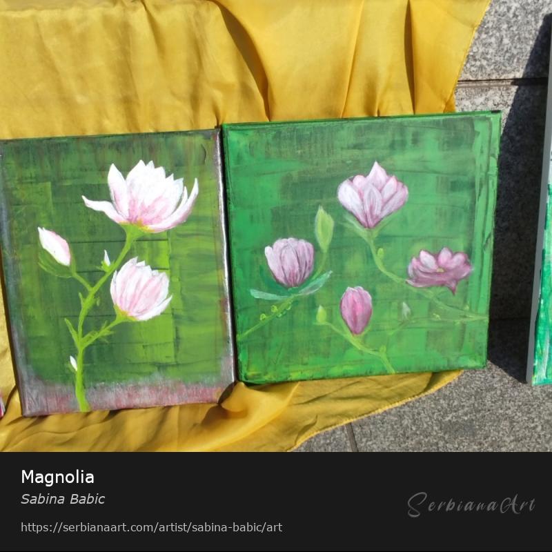 Magnolia, Acrylic/Canvas, Sabina Babic