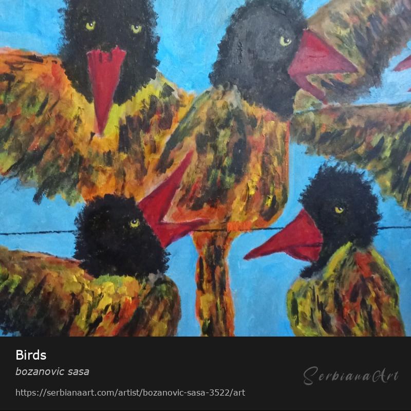 Birds, Oil/Canvas, bozanovic sasa