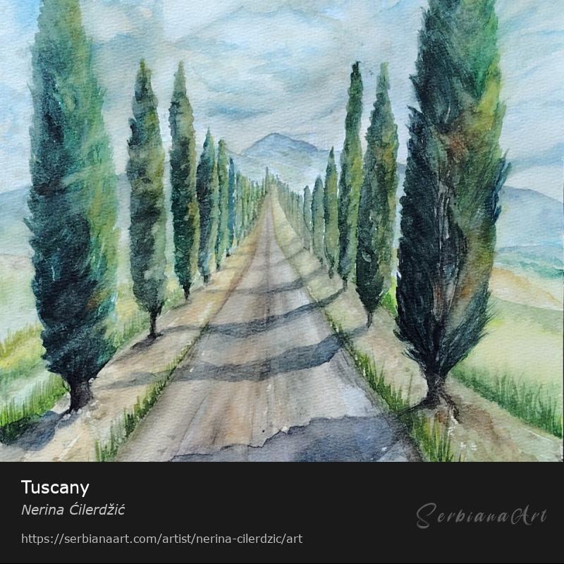 Tuscany, Watercolor/Paper, Nerina Ćilerdžić