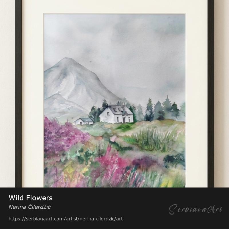Wild Flowers, Watercolor/Paper, Nerina Ćilerdžić