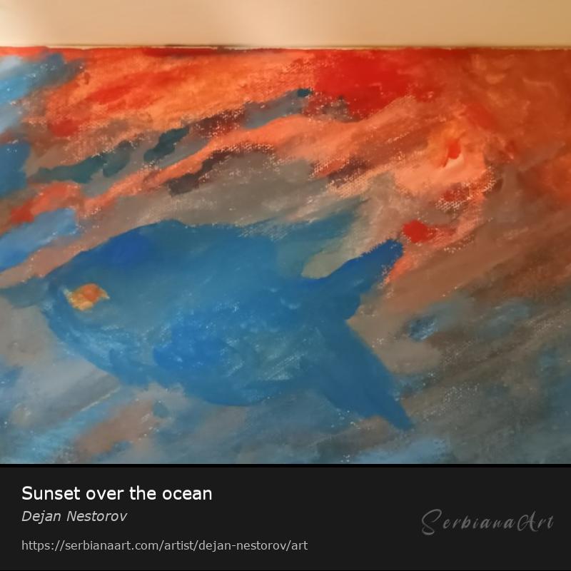 Sunset over the ocean, Acrylic/Canvas, Dejan Nestorov