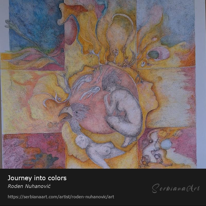 Journey into colors, Indian ink/Paper, Roden Nuhanović