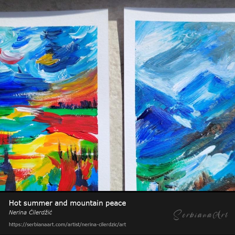 Hot summer and mountain peace, Acrylic/Paper, Nerina Ćilerdžić