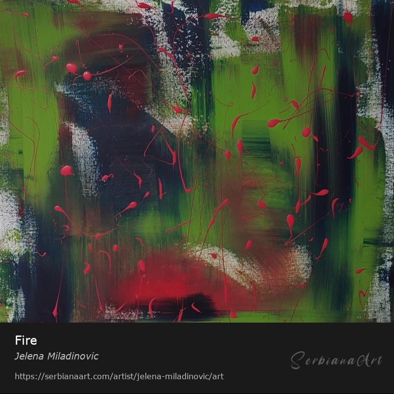 Fire, Acrylic/Canvas, Jelena Miladinovic