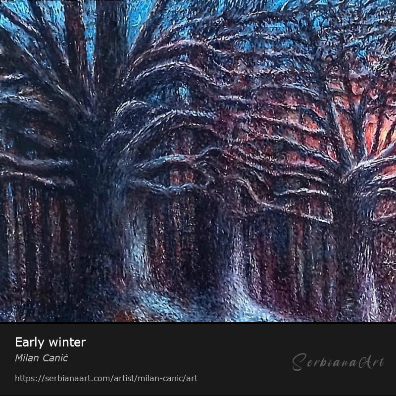 Early winter, Oil/Canvas, Milan Canić