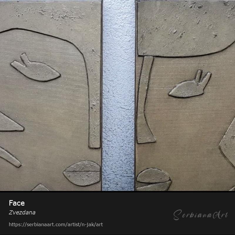 Face, Mixed Media/Canvas, Zvezdana