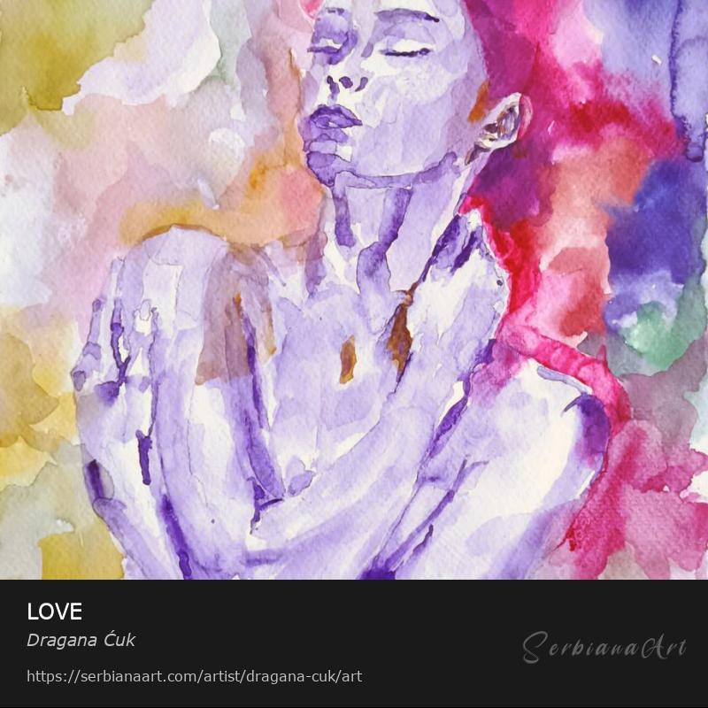LOVE, Watercolor/Paper, Dragana Ćuk