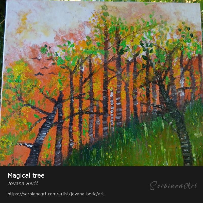 Magical tree, Oil/Canvas, Jovana Berić