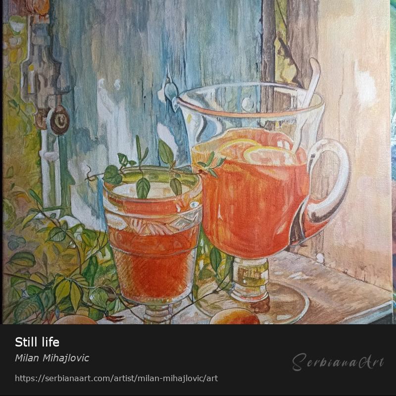 Still life, Acrylic/Canvas, Milan Mihajlovic