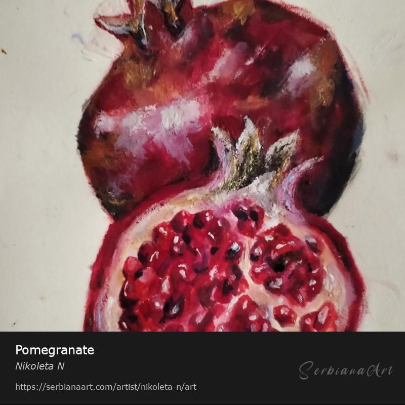 Pomegranate, Tempera/Paper, Nikoleta N