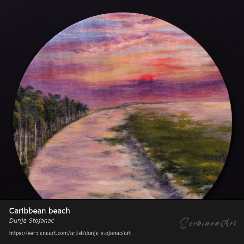 Caribbean beach, Oil/Canvas, Dunja Stojanac