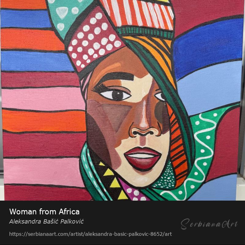 Woman from Africa, Acrylic/Canvas, Aleksandra Bašić Palković