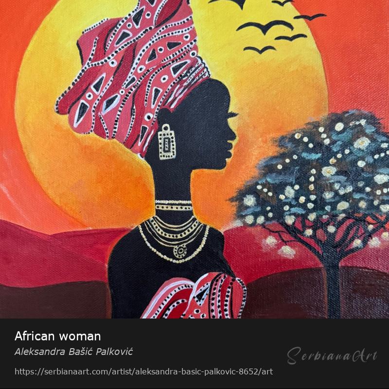 African woman, Acrylic/Canvas, Aleksandra Bašić Palković