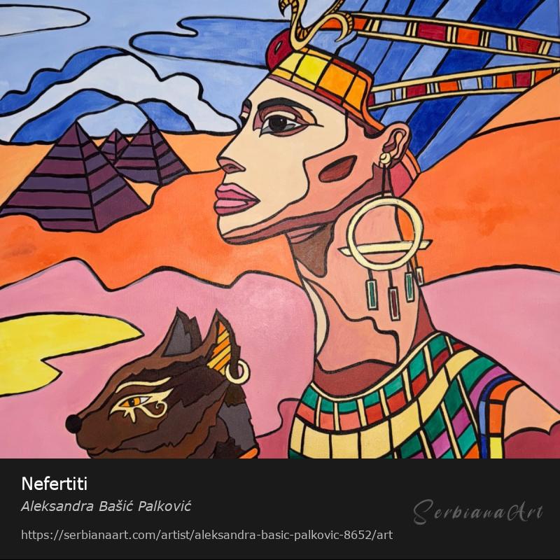 Nefertiti, Acrylic/Canvas, Aleksandra Bašić Palković