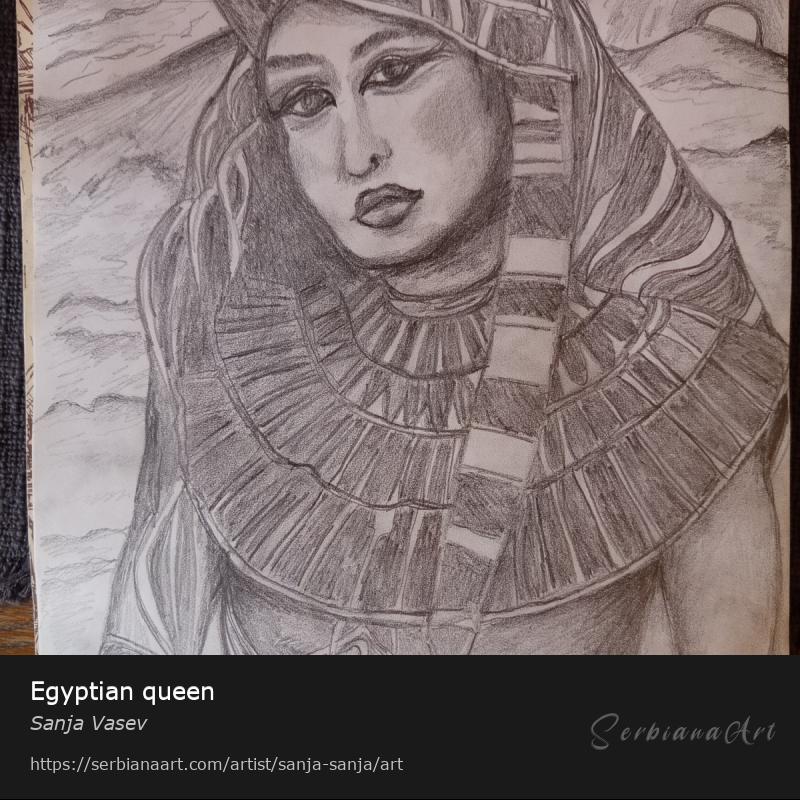 Egyptian queen, Pencil/Paper, Sanja Vasev