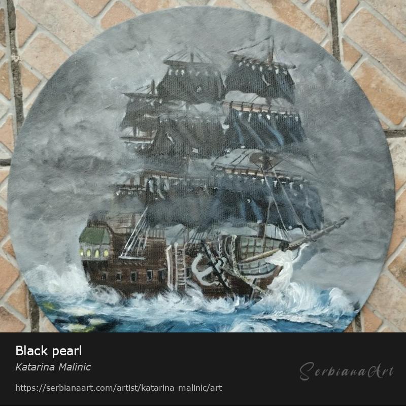 Black pearl, Acrylic/Canvas, Katarina Malinic