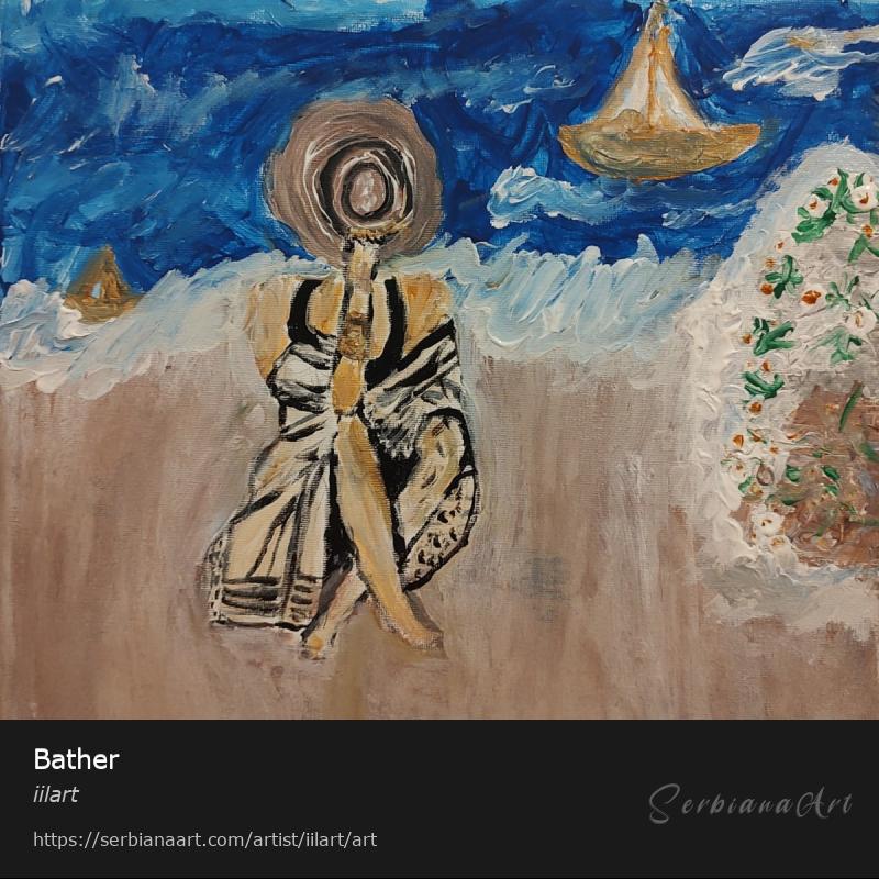 Bather, Acrylic/Canvas, iilart