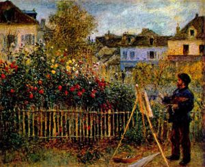 Monet painting in his garden in Argenteuil