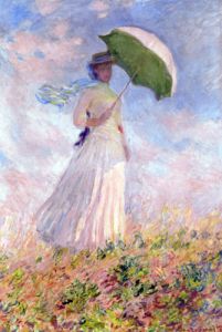 Woman with Umbrella Facing Right