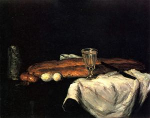 Still life with bread and eggs