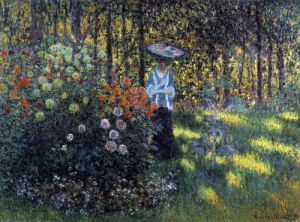 Woman with a parasol in the garden of Argenteuil