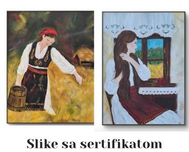 Diptih Šumadinke - slike ulje na platnu by KRISTINA PETRONIJEVIĆ
