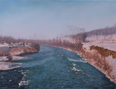 View from the Old Bridge in Winter by Trajković Dejan
