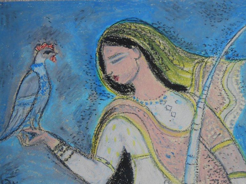 Devojka sa pticom, Painting Polovina Biljana