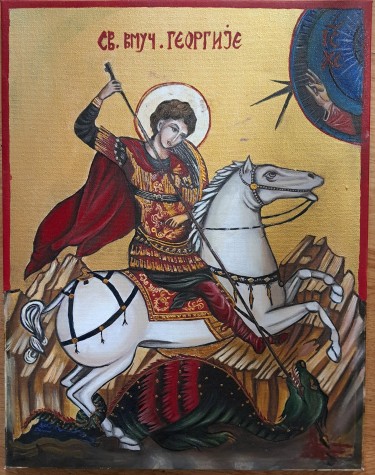 Ikona  Sveti  Đorđe by Djurković Bogavac Snežana Art As